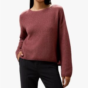 Lilysilk Luxury 75% Cashmere and 25% Mulberry Silk Sweater Relaxed Fit Sz L